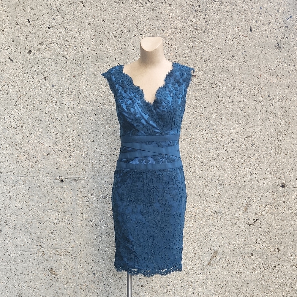 Tadashi Teal Lace Dress
